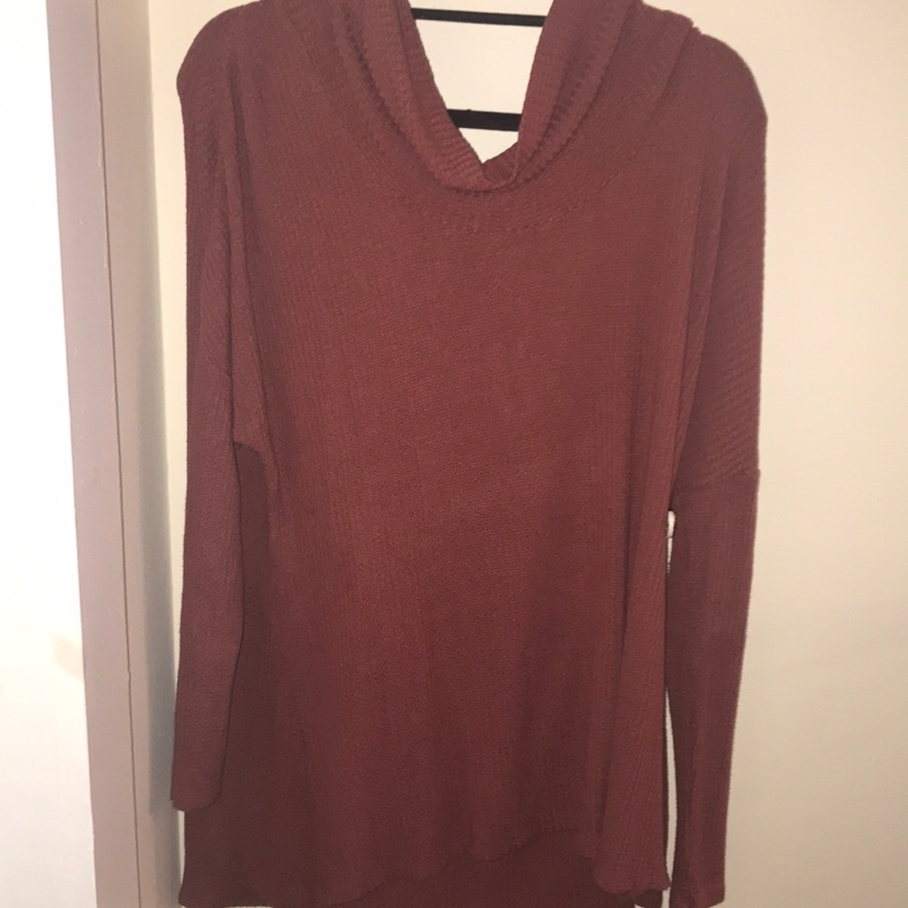 Cowl neck mauve sweater